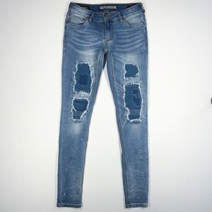 Affliction Raquel Jeans Women's‎ 27 Skinny Grunge Black Premium Distressed Y2K